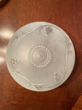 Vintage Frosted Glass Ceiling Light Shade with Floral Grape Vine
